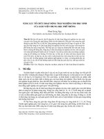 Năng lực tổ chức hoạt động trải nghiệm cho học sinh của giáo viên trung học phổ thông