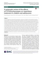 A systematic review of the effects of CYP2D6 phenotypes on risperidone treatment in children and adolescents