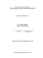 Tóm tắt luận án Tiến sĩ Ngữ văn: Tư tưởng thiền trong thơ Đường