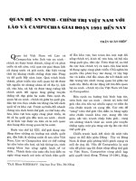 Quan hệ an ninh - chính trị Việt Nam với Lào và Campuchia giai đoạn 1991 đến nay