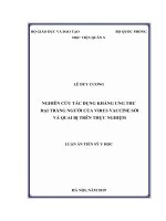 Luận án tiến sĩ Y học: Nghiên cứu ứng dụng virus vaccine sởi và quai bị gây ly giải tế bào điều trị ung thu gan và đại trực tràng trên thực nghiệm