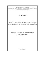 Luận văn thạc sĩ Quản lý văn hóa: Quản lý nhà nước về thiết chế văn hóa ở huyện Kiến Thụy, thành phố Hải Phòng