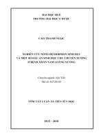 Tóm tắt Luận án tiến sĩ Y học: Nghiên cứu nồng độ hormon sinh dục và một số dấu ấn sinh học chu chuyển xương ở bệnh nhân nam loãng xương