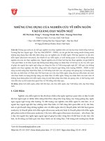 Những ứng dụng của nghiên cứu về diễn ngôn vào giảng dạy ngôn ngữ