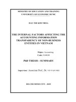 Summary PhD thesis: The internal factors affecting the accounting information transparency of non-business entities in Vietnam