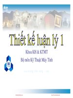 Bài giảng Thiết kế luận lý 1: Chương 4 - Nguyễn Quang Huy