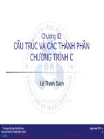 Bài giảng Kỹ thuật lập trình C/C++: Chương 2 - Lê Thành Sách