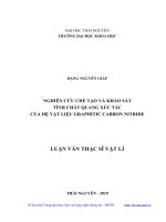 Nghiên cứu chế tạo và khảo sát tính chất quang xúc tác của hệ vật liệu graphitic carbon nitride 