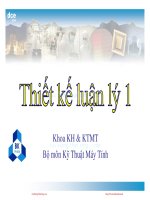 Bài giảng Thiết kế luận lý 1: Chương 1 - Nguyễn Quang Huy