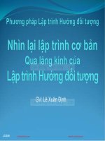 Bài giảng Phương pháp lập trình hướng đối tượng: Nhìn lại lập trình cơ bản qua lăng kính Lập trình hướng đối tượng - Lê Xuân Định