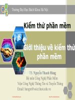 Bài giảng Kiểm thử phần mềm: Chương 1 - TS. Nguyễn Thanh Hùng
