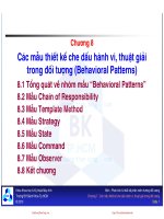 Bài giảng Các mẫu thiết kế hướng đối tượng: Chương 8 - ĐH Bách khoa TP.HCM