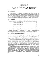 Bài giảng Xử lý ảnh - Chương 7: Các phép toán đại số