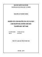 Tóm tắt luận án Tiến sĩ Sinh học: Nghiên cứu căn nguyên của các vụ dịch cúm người đầu những năm 2000 tại miền Bắc Việt Nam