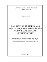 Vận dụng sơ đồ tư duy vào việc dạy học đọc hiểu văn bản người lái đò sông đà ở trường THPT (2017) 
