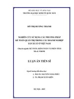 Luận án Tiến sĩ: Nghiên cứu sử dụng các phương pháp kế toán quản trị trong các doanh nghiệp sản xuất ở Việt Nam