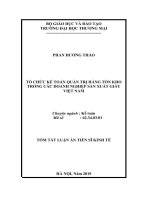 Tổ chức kế toán quản trị hàng tồn kho trong các doanh nghiệp sản xuất giấy việt nam (tt) 