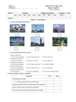 Đề thi tiếng Anh 4 có file nghe
