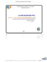 Bài giảng Lập trình viên mã nguồn mở (Module 1) - Bài 8: Form và các điều khiển cơ sở