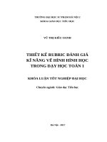 Thiết kế rubric đánh giá kĩ năng vẽ hình hình học trong dạy học toán 1 