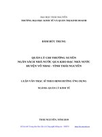Quản lý chi thường xuyên ngân sách nhà nước qua kho bạc nhà nước huyện võ nhai, tỉnh thái nguyên 