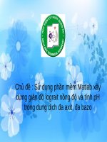 Bài thuyết trình: Sử dụng phần mềm Matlab xây dựng giản đồ lograit nồng độ và tính pH trong dung dịch đa axit, đa bazo