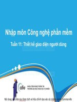 Bài giảng Nhập môn Công nghệ phần mềm: Tuần 11 - Nguyễn Thị Minh Tuyền