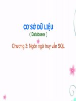 Bài giảng Cơ sở dữ liệu - Chương 3: Ngôn ngữ truy vấn SQL