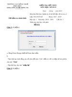 Kiểm tra kết thúc môn Mô đun: Quản trị cơ sở dữ liệu với Access 2 năm học 2018-2019