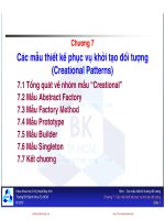 Bài giảng Các mẫu thiết kế hướng đối tượng: Chương 7 - ĐH Bách khoa TP.HCM