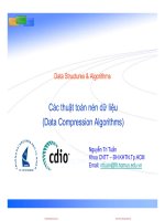 Bài giảng Cấu trúc dữ liệu và giải thuật: Các thuật toán nén dữ liệu - Nguyễn Tri Tuấn