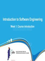 Lecture Introduction to software engineering: Week 1 - Nguyễn Thị Minh Tuyền