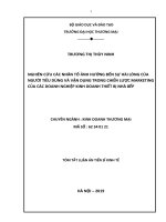 Nghiên cứu các nhân tố ảnh hưởng đến sự hài lòng của người tiêu dùng và vận dụng trong chiến lược marketing của các doanh nghiệp kinh doanh thiết bị nhà bếp (tt) 