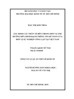 Tóm tắt luận án Tiến sĩ Kinh tế: Xác định các nhân tố bên trong đơn vị ảnh hưởng đến minh bạch thông tin kế toán của đơn vị sự nghiệp công lập tại Việt Nam