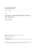 Accounting undergraduate Honors theses: Do analysts understand momentum? evidence from target prices