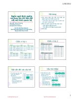 Bài giảng Cơ sở dữ liệu: Chương 3 - Nguyễn Hồng Phương