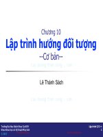 Bài giảng Kỹ thuật lập trình C/C++: Chương 10 - Lê Thành Sách