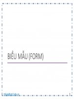Bài giảng Cơ sở dữ liệu: Biểu mẫu (form) - Trần Trung Dũng