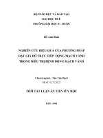 Tóm tắt luận văn Tiến sĩ Y học: Nghiên cứu hiệu quả của phương pháp đặt giá đỡ trực tiếp động mạch vành trong điều trị bệnh động mạch vành