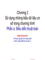 Bài giảng Nhập môn lập trình: Chương 2A - Nguyễn Sơn Hoàng Quốc