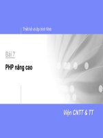Bài giảng Thiết kế và lập trình Web - Bài 7: PHP nâng cao