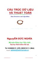 Bài giảng Cấu trúc dữ liệu và thuật toán: Giới thiệu môn học - Nguyễn Đức Nghĩa