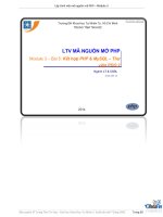 Bài giảng Lập trình viên mã nguồn mở (Module 3) - Bài 5: Kết hợp PHP và MySQL - thư viện PDO 2