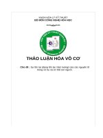 Thảo luận hóa vô cơ: Sự tồn tại (dạng tồn tại, hàm lượng) của các nguyên tố trong vũ trụ và cơ thể con người