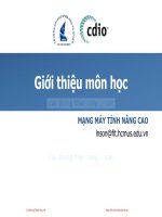 Bài giảng Mạng máy tính nâng cao: Giới thiệu môn học - Lê Ngọc Sơn