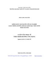 Kiểm soát chi nguồn vốn sự nghiệp giao thông đường bộ qua kho bạc nhà nước thái nguyên 