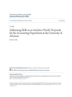 Accounting undergraduate Honors theses: Addressing skills in an analytics world - Proposals for the accounting department at the University of Arkansas