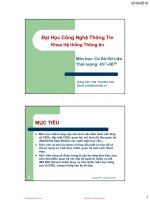 Bài giảng môn Cơ sở dữ liệu: Chương 1 - ThS. Thái Bảo Trân