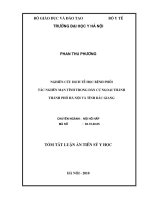 Tóm tắt luận văn Tiến sĩ Y học: Nghiên cứu dịch tễ học bệnh phổi tắc nghẽn mạn tính trong dân cư ngoại thành thành phố Hà Nội và tỉnh Bắc Giang