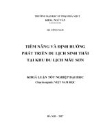 Tiềm năng và định hướng phát triển du lịch sinh thái tại khu du lịch mẫu sơn   lạng sơn (2017) 